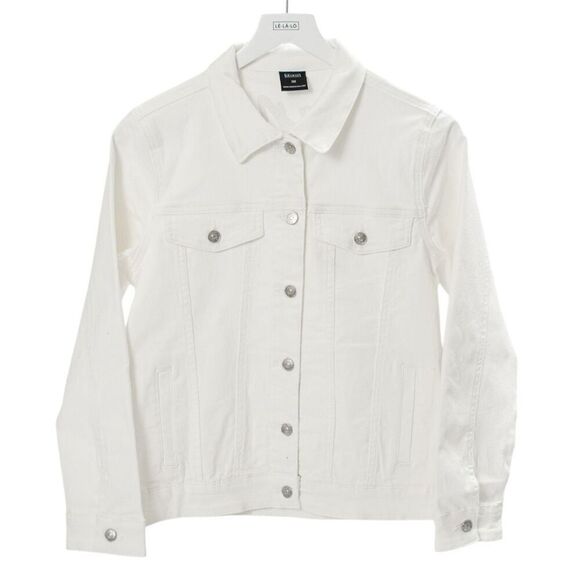 NWT Le La Lo Mama Bling White Denim Jacket Size Large - Picture 3 of 9